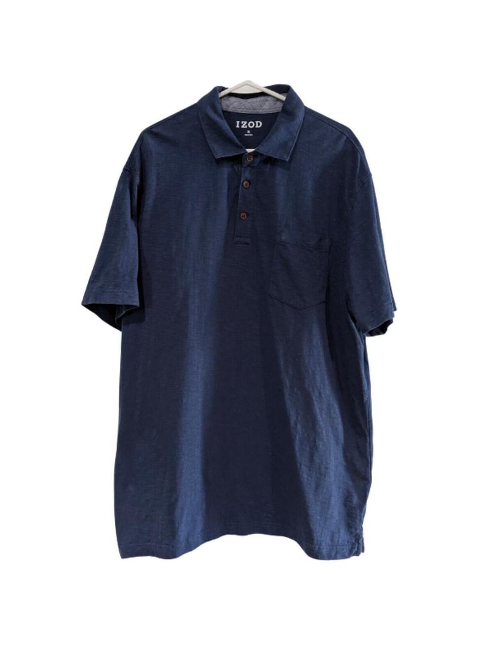 Izod Men's Classic Polo Shirt, Navy Blue, Size XL, Cotton, Pocket, Short Sleeve